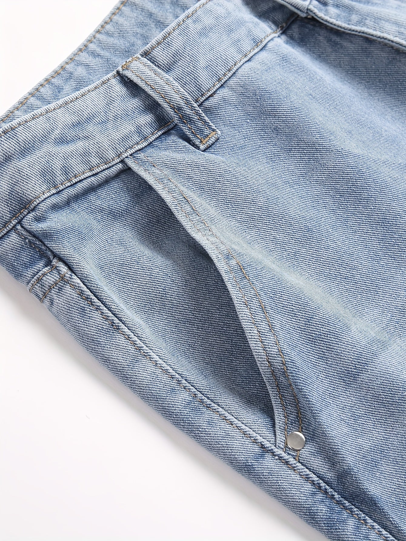 Men'S Casual Straight-Leg Jeans - Mid-Rise, Non-Stretch Denim, Machine Washable, Smooth Fabric, All-Season Comfort, Classic Blue Washed Design for Casual Attire, Comfortable Fashion, Fashionforward Jeans, Durable Fabric