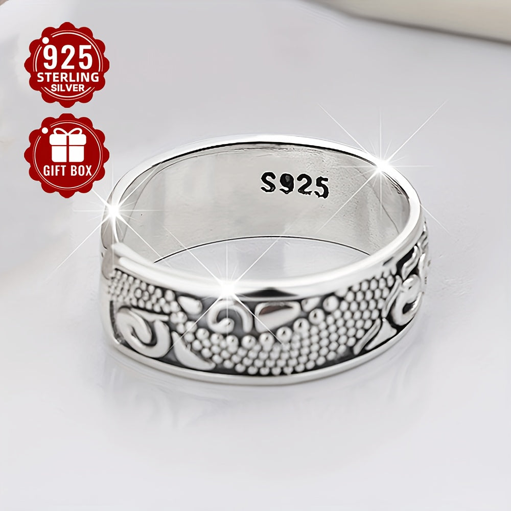 A Stylish And Bold Dragon Pattern Design Ring Made Of Sterling Silver, Weighing Approximately 6.6g, Suitable For Both Men And Women To Wear At Parties And Events.