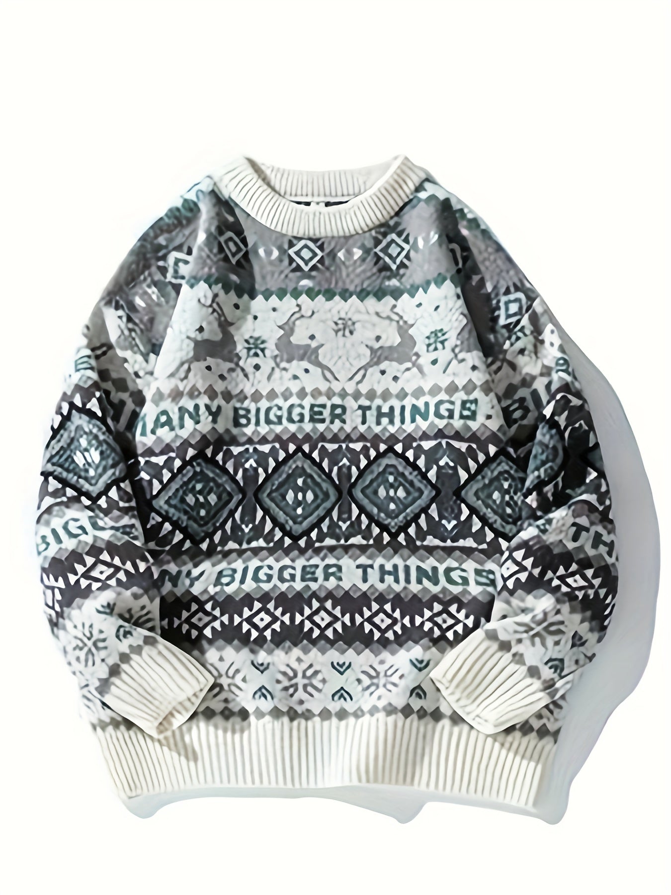 Pullover en tricot décontracté à imprimé de cerf de Noël pour homme, vêtements pour homme K-pop, automne-hiver.