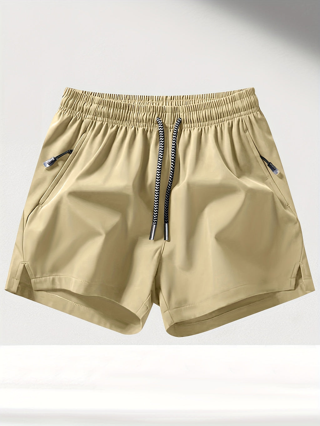 3pcs OBM Men's Moisture-Wicking Lightweight Athletic Shorts with Adjustable Drawstring Waist & Zipper Pocket - Breathable Quick-Dry Gym Running Training Shorts for Summer, Beach, Outdoor Activities (Teal, Burgundy, Navy)