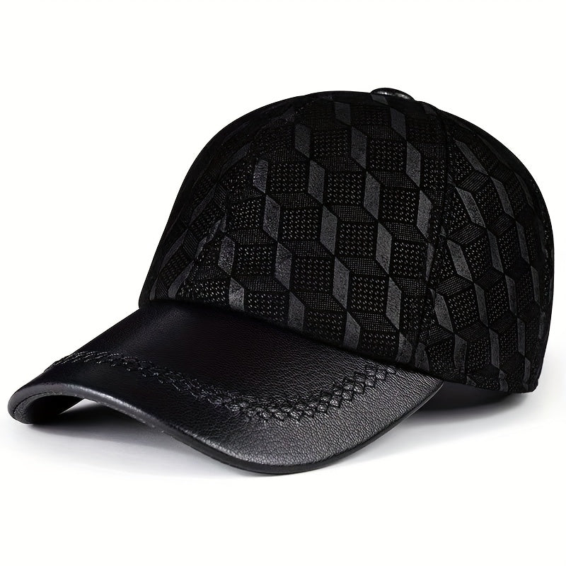 Vintage Style Printed Lambskin Baseball Cap