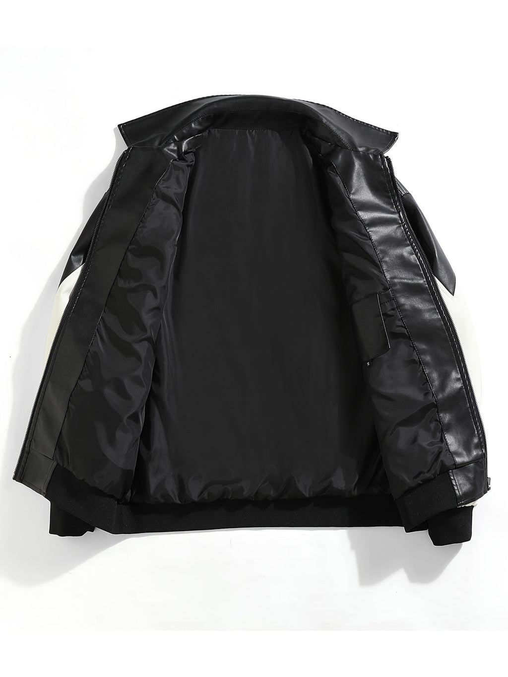 Men's Casual PU Leather Jacket, Chic Street Style Faux Leather Jacket For Fall Winter, K-pop