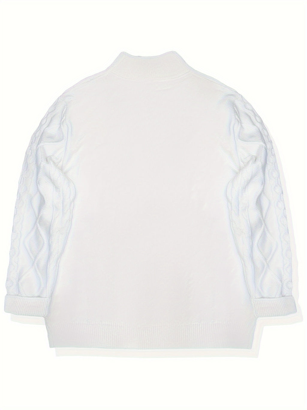 Pull Homme Décontracté Uni - Lavable en Machine, Élasticité Moyenne, Col et Fermeture 1\u002F4 Zip, Coupe Regular pour Automne\u002FHiver, Confort Chaud Quotidien, Encolure Élégante