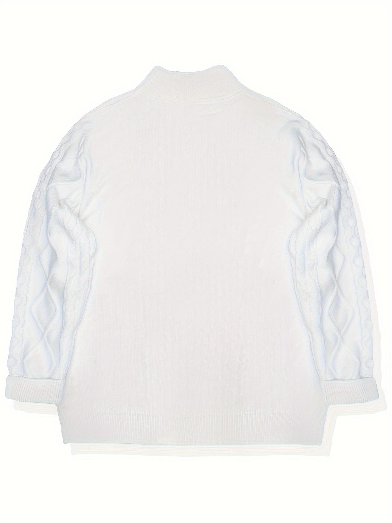 Pull Homme Décontracté Uni - Lavable en Machine, Élasticité Moyenne, Col et Fermeture 1\u002F4 Zip, Coupe Regular pour Automne\u002FHiver, Confort Chaud Quotidien, Encolure Élégante