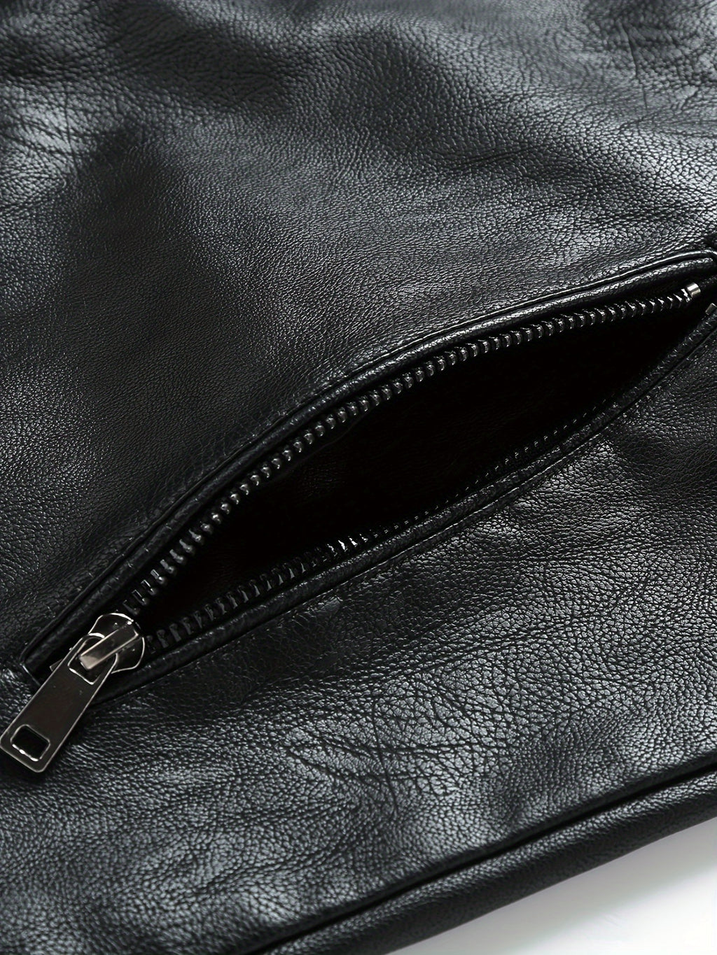 Men's Black PU Leather Jacket - Stylish Stand Collar Moto Biker Outerwear with Zipper & Multiple Pockets, Casual Fall\u002FWinter Fashion, Winter Jacket | Fashion Forward Leatherwear | PU Leather Look, Motorcycle Riding Gear