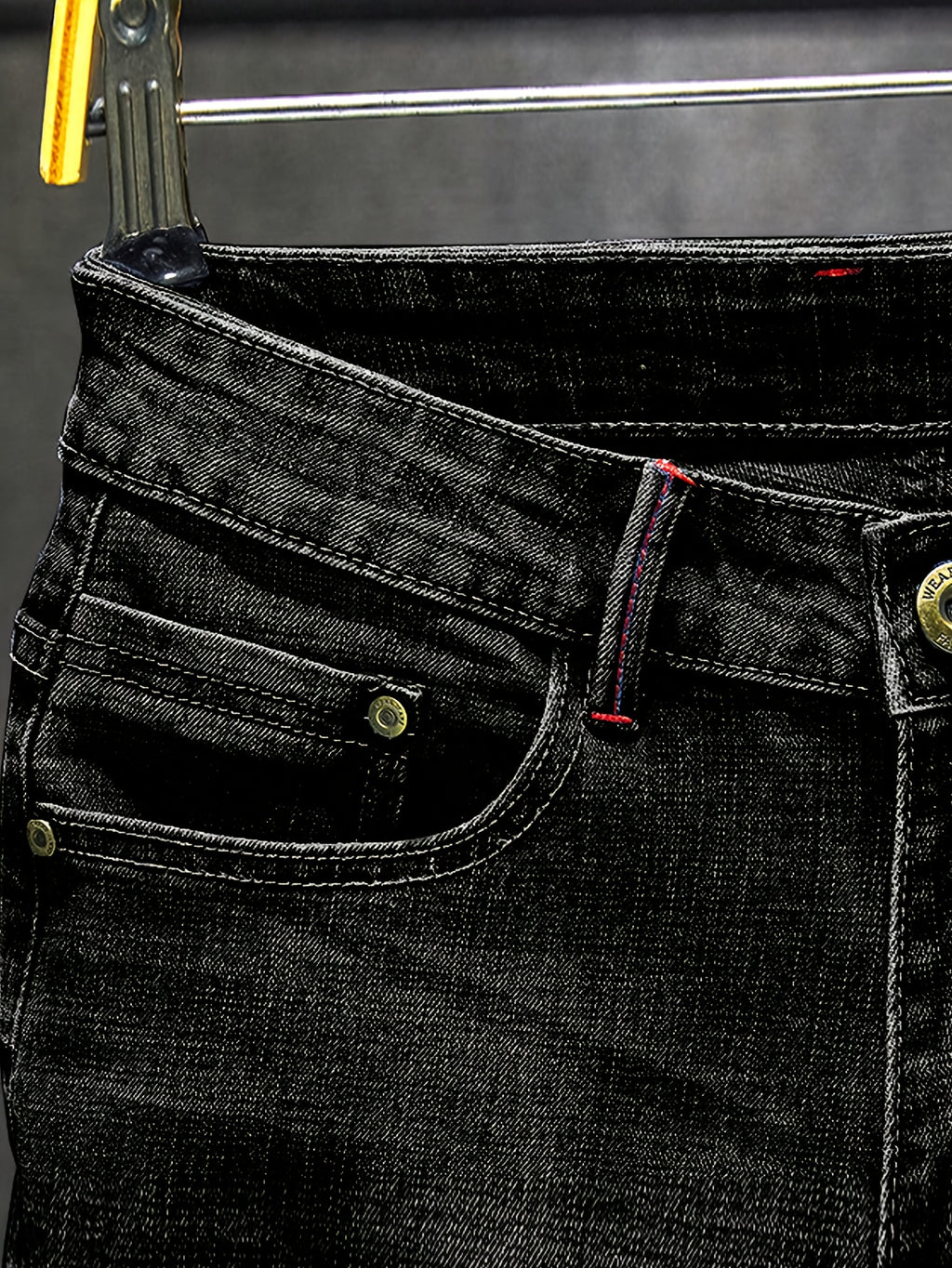 Men's Casual Regular Jeans, Street Style Chic Stretch Denim Pants