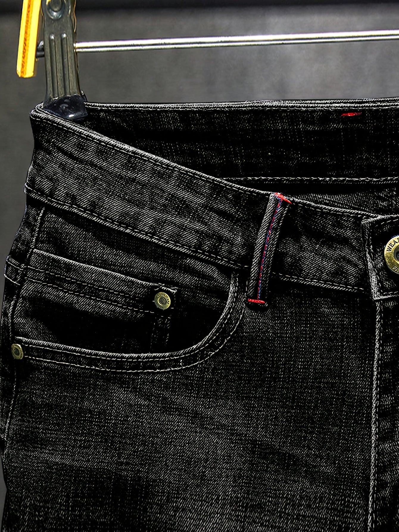 Men's Casual Regular Jeans, Street Style Chic Stretch Denim Pants