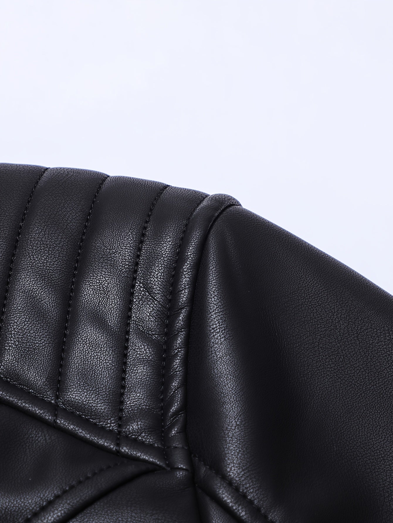 Men's PU Leather Motorcycle Jacket with Stand Collar, Multiple Pockets & Zipper Closure - Casual Workwear Style for All-Season Riding & Daily Wear, Motorcycle Riding Gear, Daily Wear Jacket, Zipper Closure Jacket, Functional Design