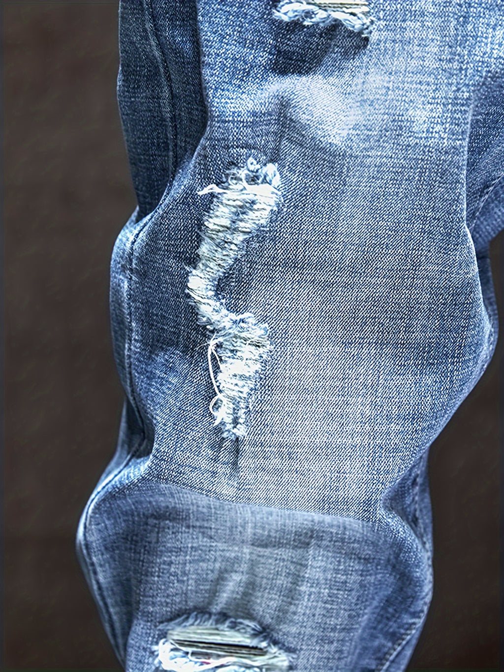 Men's Casual Regular Jeans, Street Style Chic Stretch Denim Pants