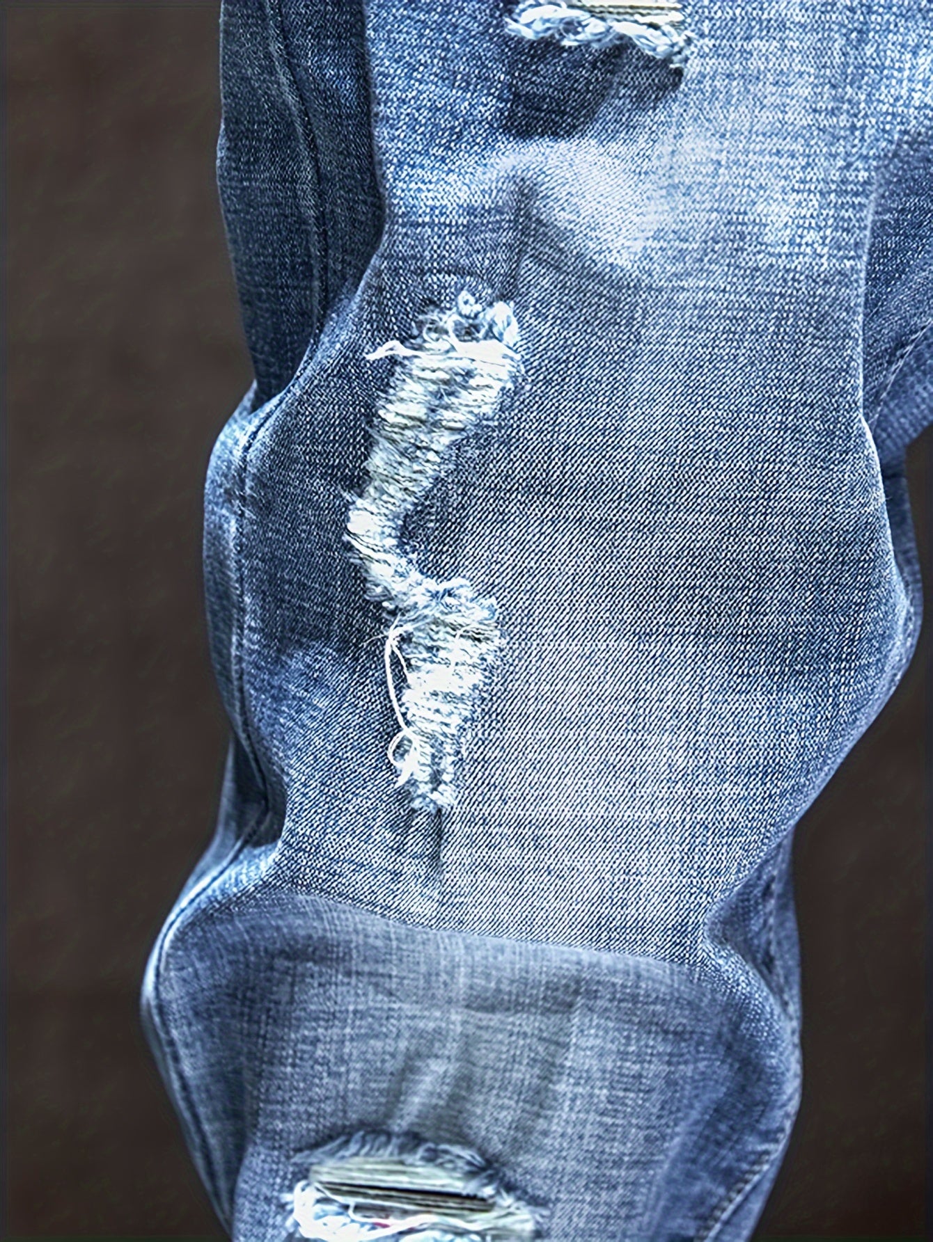 Men's Casual Regular Jeans, Street Style Chic Stretch Denim Pants