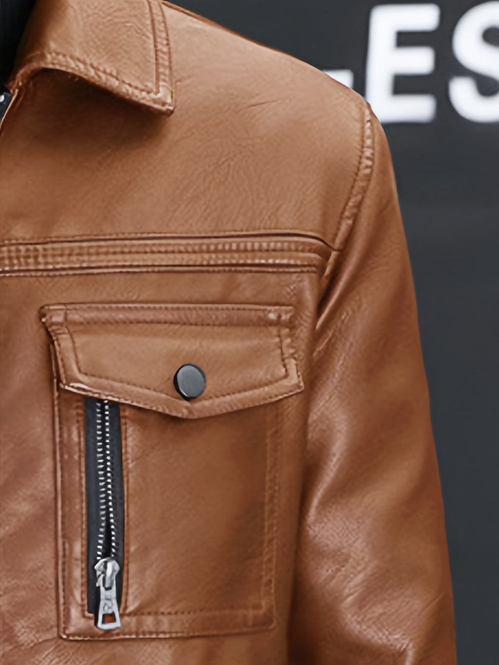 Men'S Casual Jacket, Solid Color, Long Sleeve, Regular Fit, Zipper Closure, Polyester Lining, 91% Polyester, 9% Viscose, 100%, Lapel Collar, Woven Fabric, Daily Wear, Thick