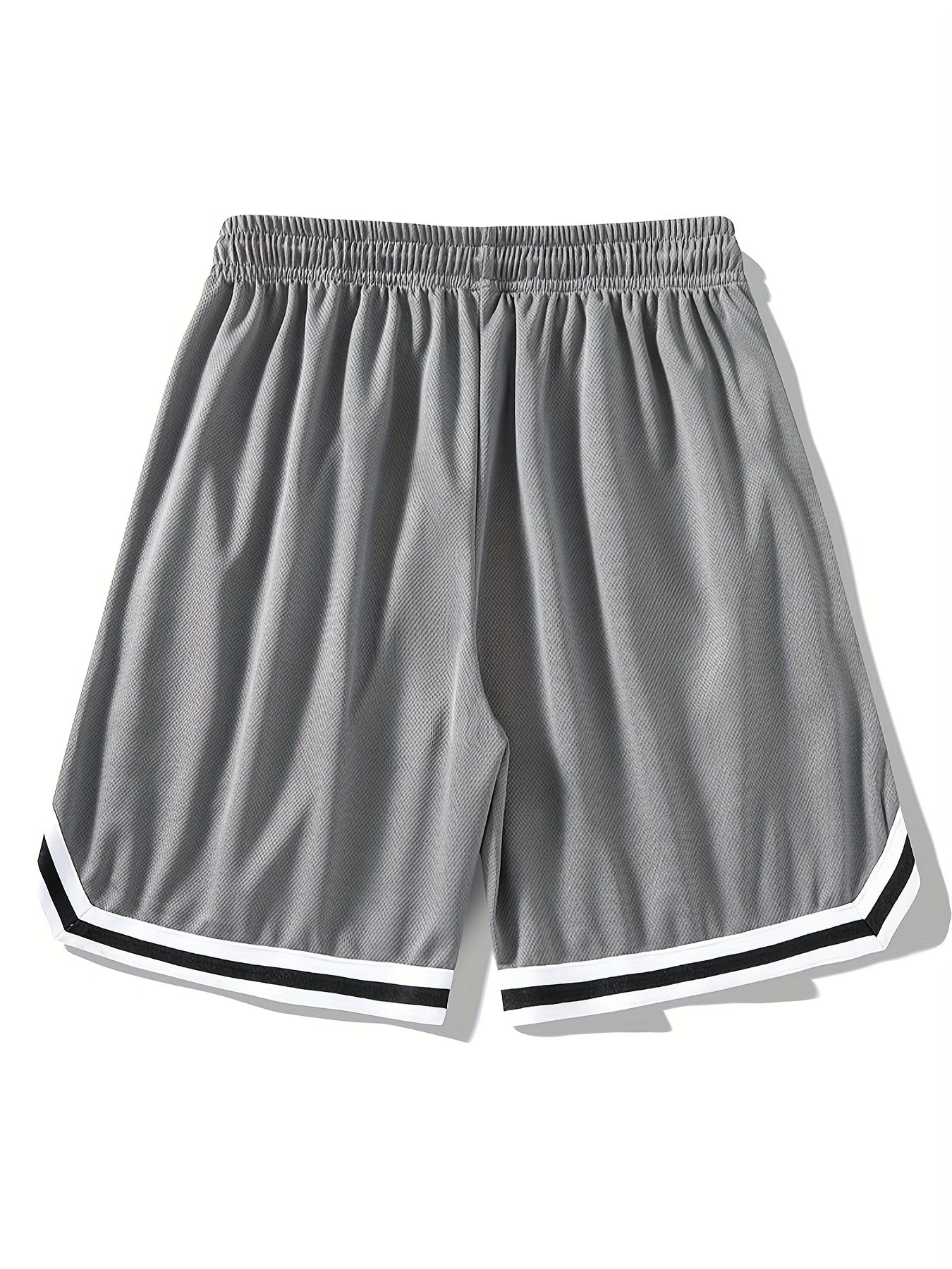 3pcs Men'S Summer Quick-Dry Athletic Shorts - Loose Fit Breathable Basketball Shorts with Ribbed Waistband, Solid Color (Black, Gray, Blue) for Gym, Running, Beach & Casual Wear, Gym Shorts, Sporty Style, Quickdry Fabric