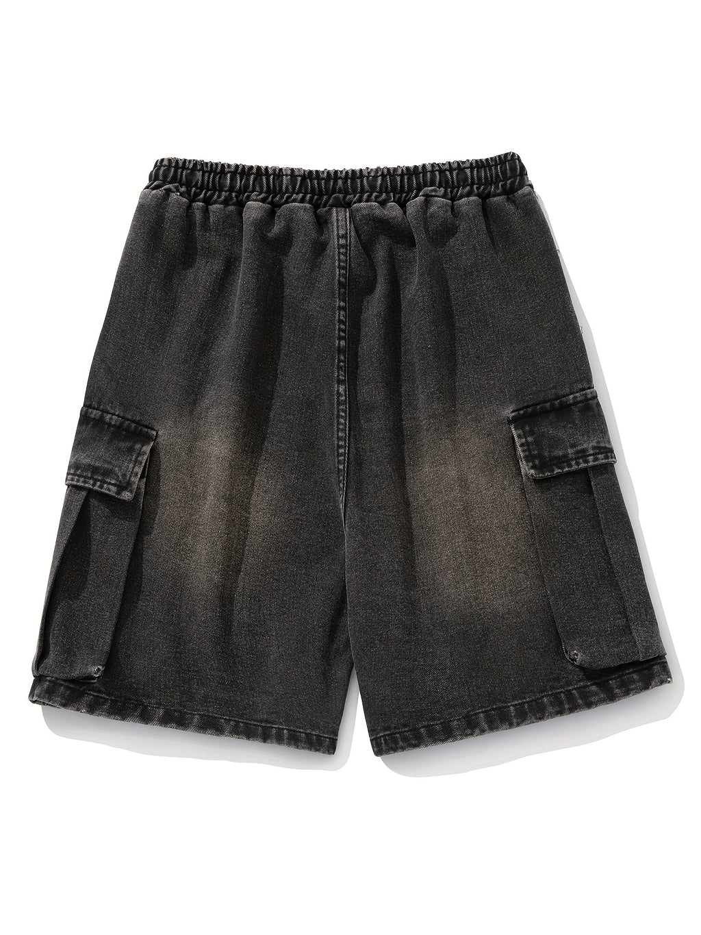 Men's Casual Denim Shorts with Side Pockets - Loose Fit, Drawstring Waist, Cotton Blend, Summer Streetwear
