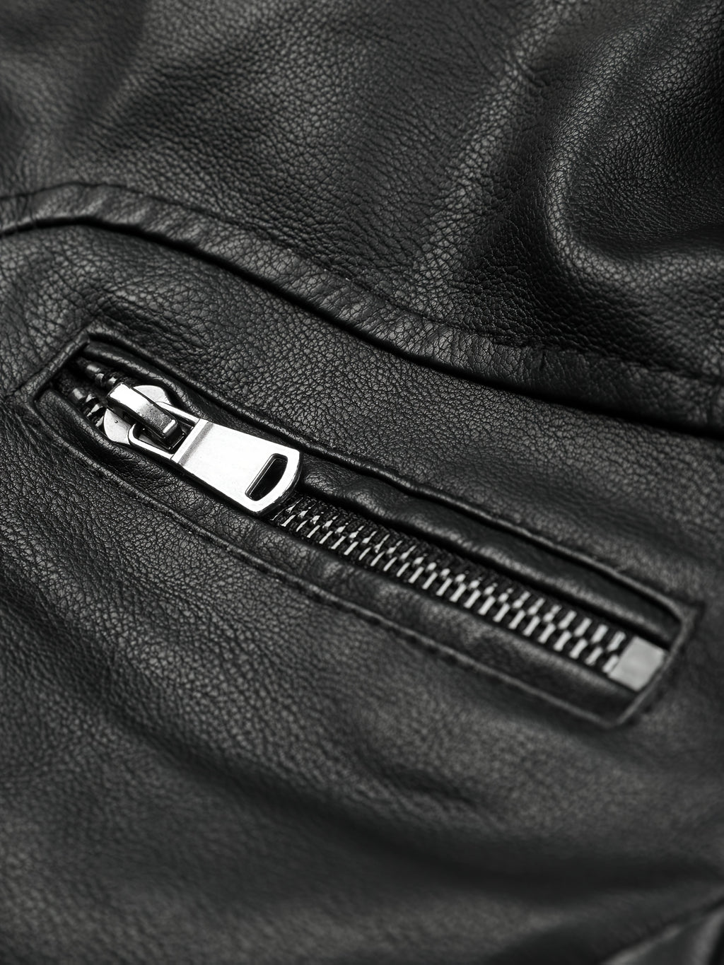 Men's Slim Fit PU Leather Jacket - Black, Double Zipper, Stand Collar, Warm Lined, Casual Style, Machine Washable, Everyday Jacket | Modern PU Leather Jacket | Durable PU Leather Look