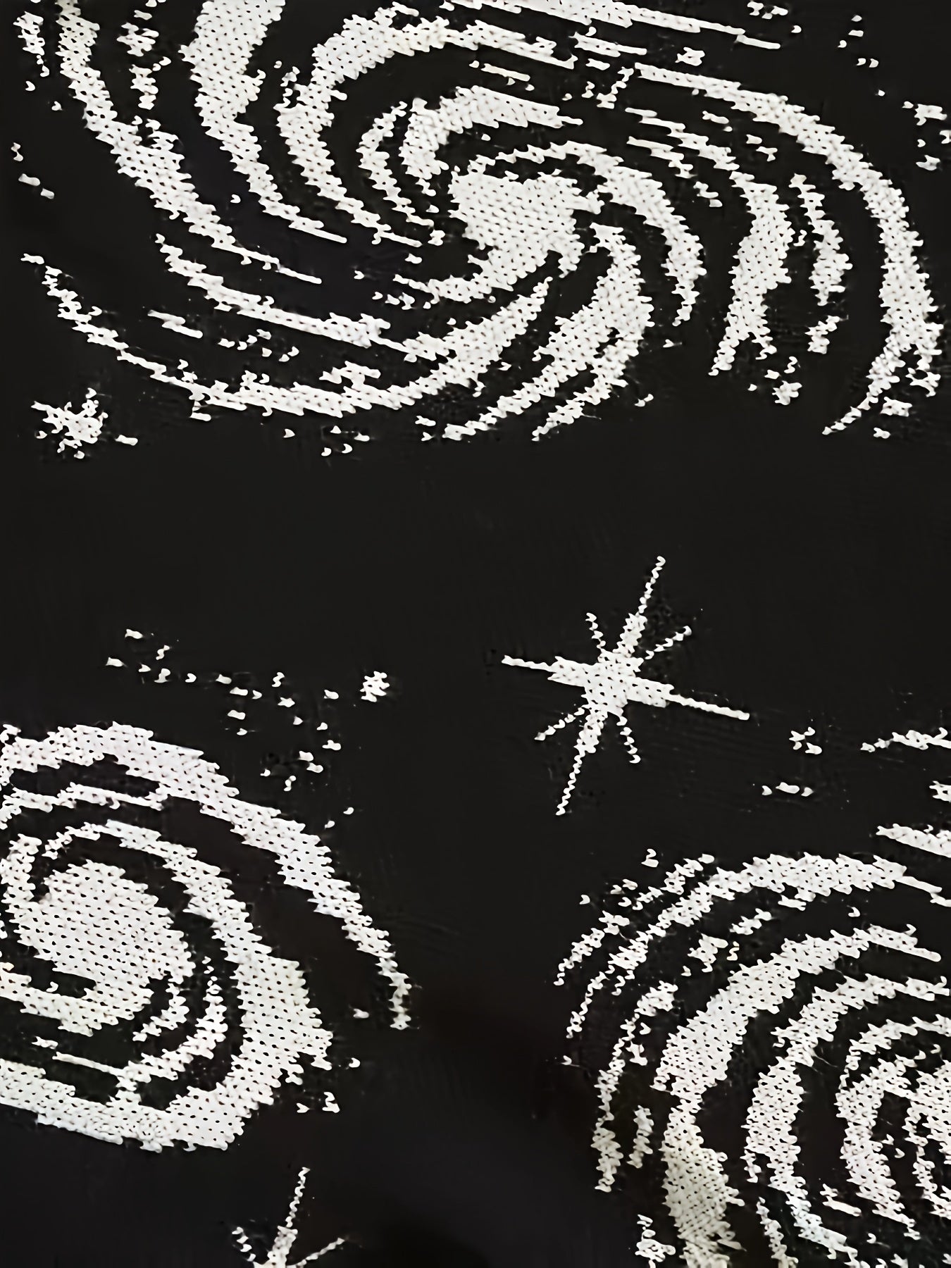 Pull-over Décontracté Homme Grande Taille Col Rond Tricoté Motif Ciel Étoilé à Ourlet Effet Détaché avec Franges, Univers en Stretch Chaud - PLUS SIZE