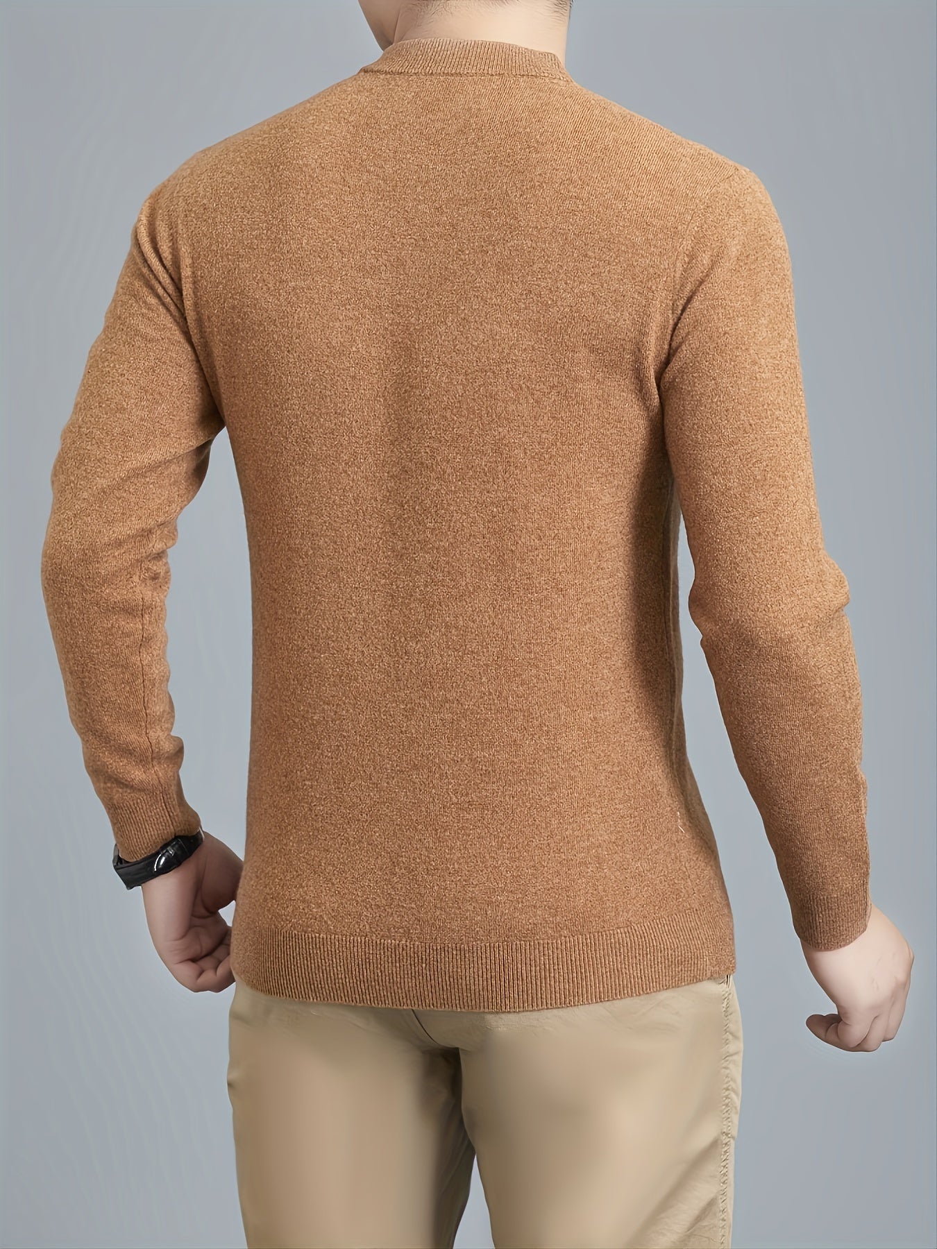 Pull-over Thermique Homme 100% Laine - Design Asymétrique à Rayures, Coupe Slim, Vert Foncé pour Automne\u002FHiver, Lavage à la Main\u002FNettoyage à Sec, Tricot, Vêtement d'Hiver