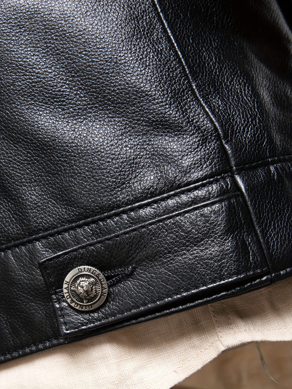 Men's Slim-Fit Jacket - Stylish Short Moto Coat with Pockets, Button-Up Front, Long Sleeves, and Glossy Finish for Casual or Streetwear, Motorcycle Jacket