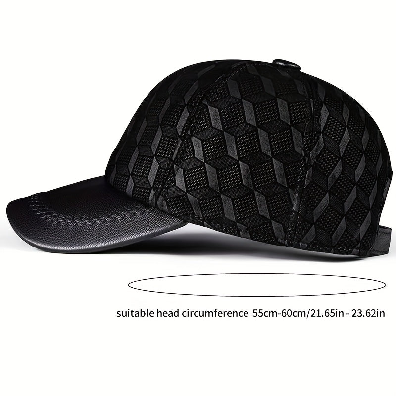 Vintage Style Printed Lambskin Baseball Cap