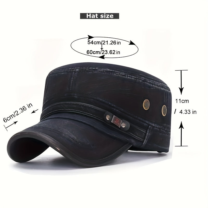 Unisex Casual Cotton Baseball Cap, Distressed Leather Edge, Solid Color, Sun Protection Hat, Hand Washable, 80% Cotton 20% Polyester, One Size Fits All