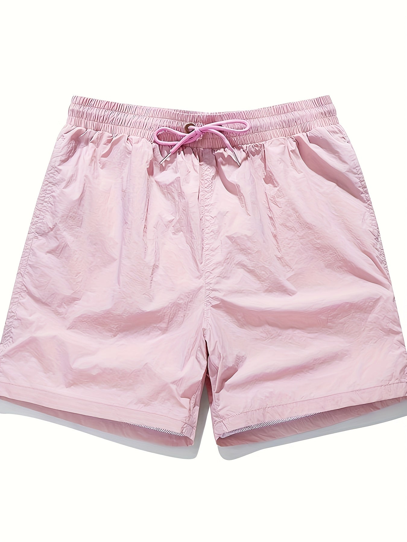 High-Quality Unisex Fashion Casual Shorts - Lightweight, Stretchy Polyester Fabric, Solid Color with Pockets, Drawstring Waist - Perfect for Outdoor Activities, Running, Hiking & Weekend Casual