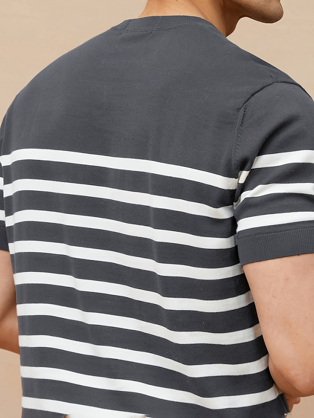 Pull Rétro à Rayures pour Homme - Noir et Blanc, Col Rond Coupe Standard, Confort Moyen Élasticité, Lavage à la Main Uniquement, Vêtement de Style Nautique, Texture Douce