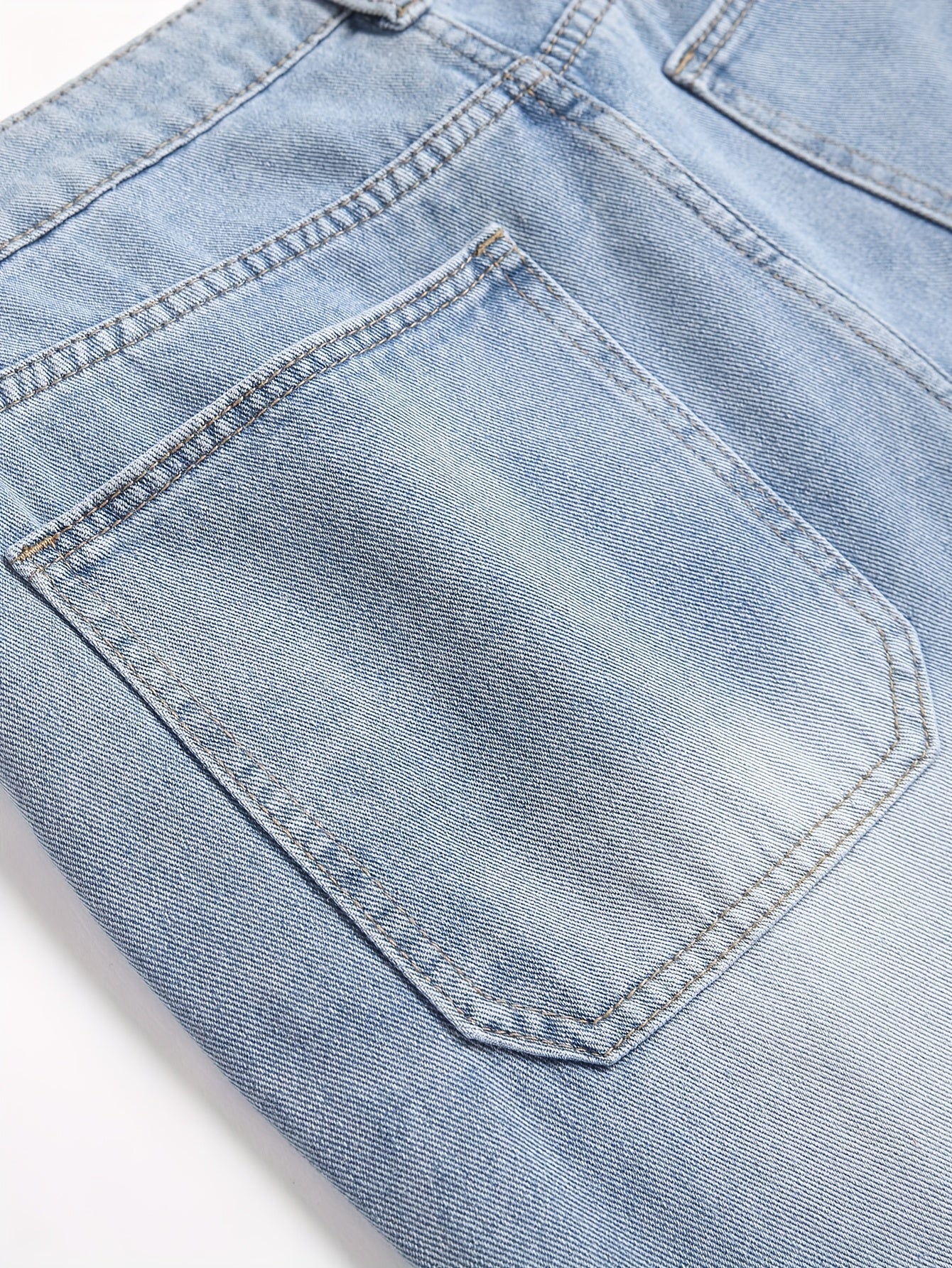 Men'S Casual Straight-Leg Jeans - Mid-Rise, Non-Stretch Denim, Machine Washable, Smooth Fabric, All-Season Comfort, Classic Blue Washed Design for Casual Attire, Comfortable Fashion, Fashionforward Jeans, Durable Fabric