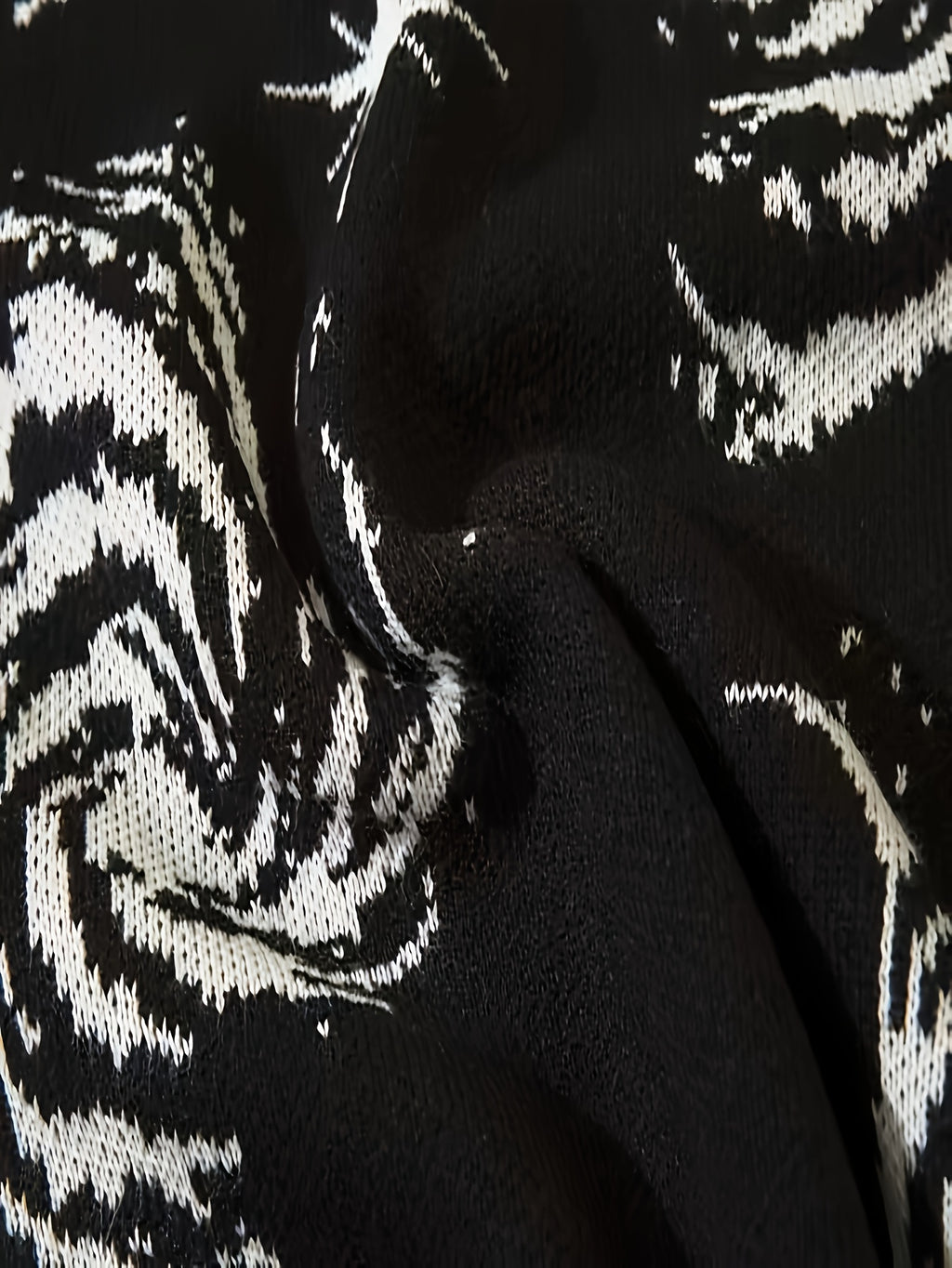 Pull-over Décontracté Homme Grande Taille Col Rond Tricoté Motif Ciel Étoilé à Ourlet Effet Détaché avec Franges, Univers en Stretch Chaud - PLUS SIZE