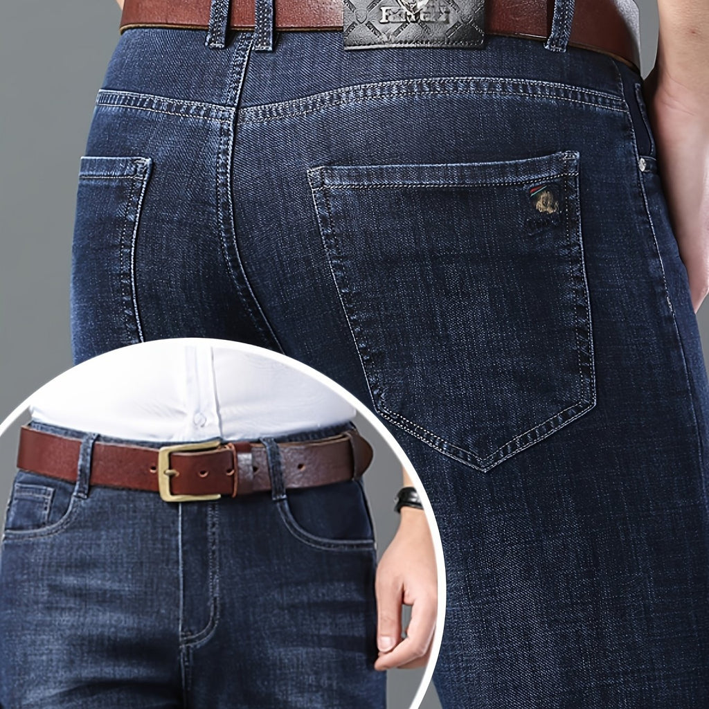 Summer Slim Fit Men's Jeans Stretchy Casual Straight-Leg Loose 2025 Trendy Thin Long Pants