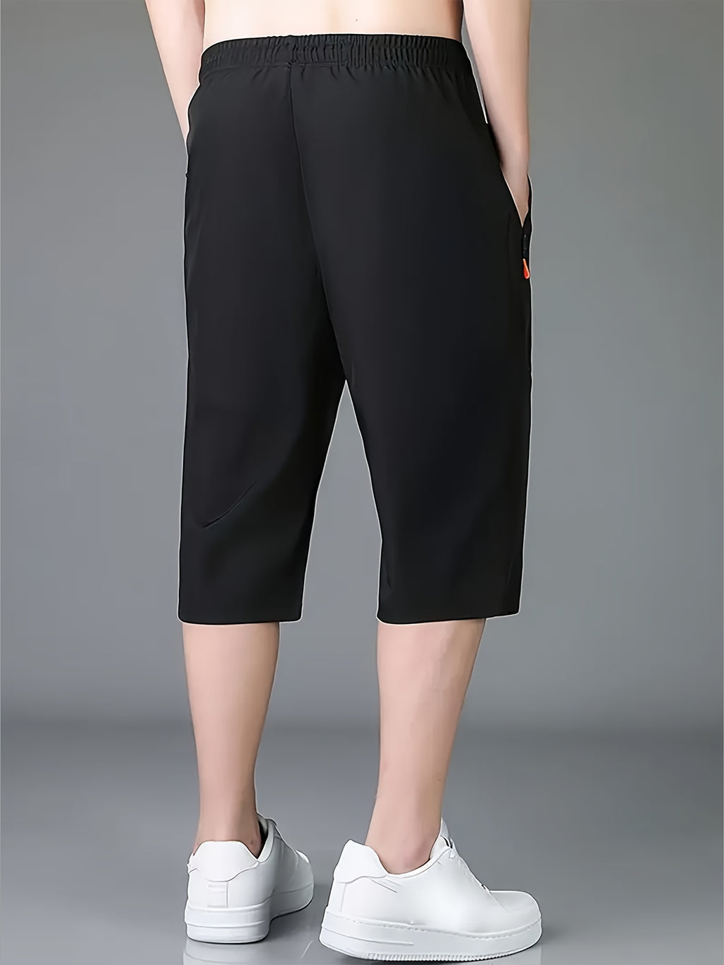 1pc Ice Slippy Fiber Fabric Casual Men's Quick-Dry Five-Pocket Summer Shorts Suitable for Running, Fitness, Basketball, etc