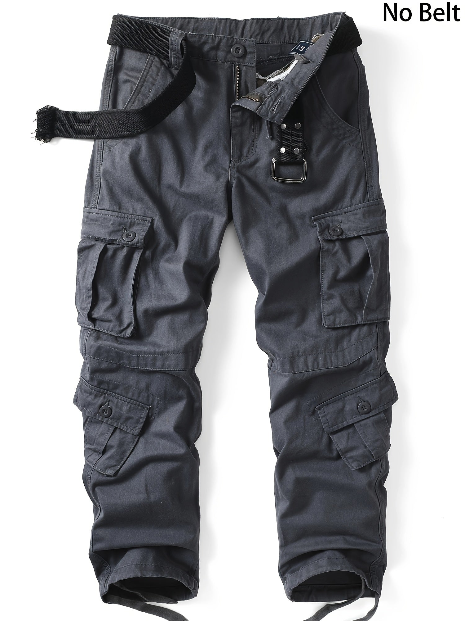 Heavyweight 100% Cotton Dark Gray Men'S Jeans with Side Pockets - Multi-Pocket Workwear, Sporty And Casual, And Versatile for Outdoor Work.