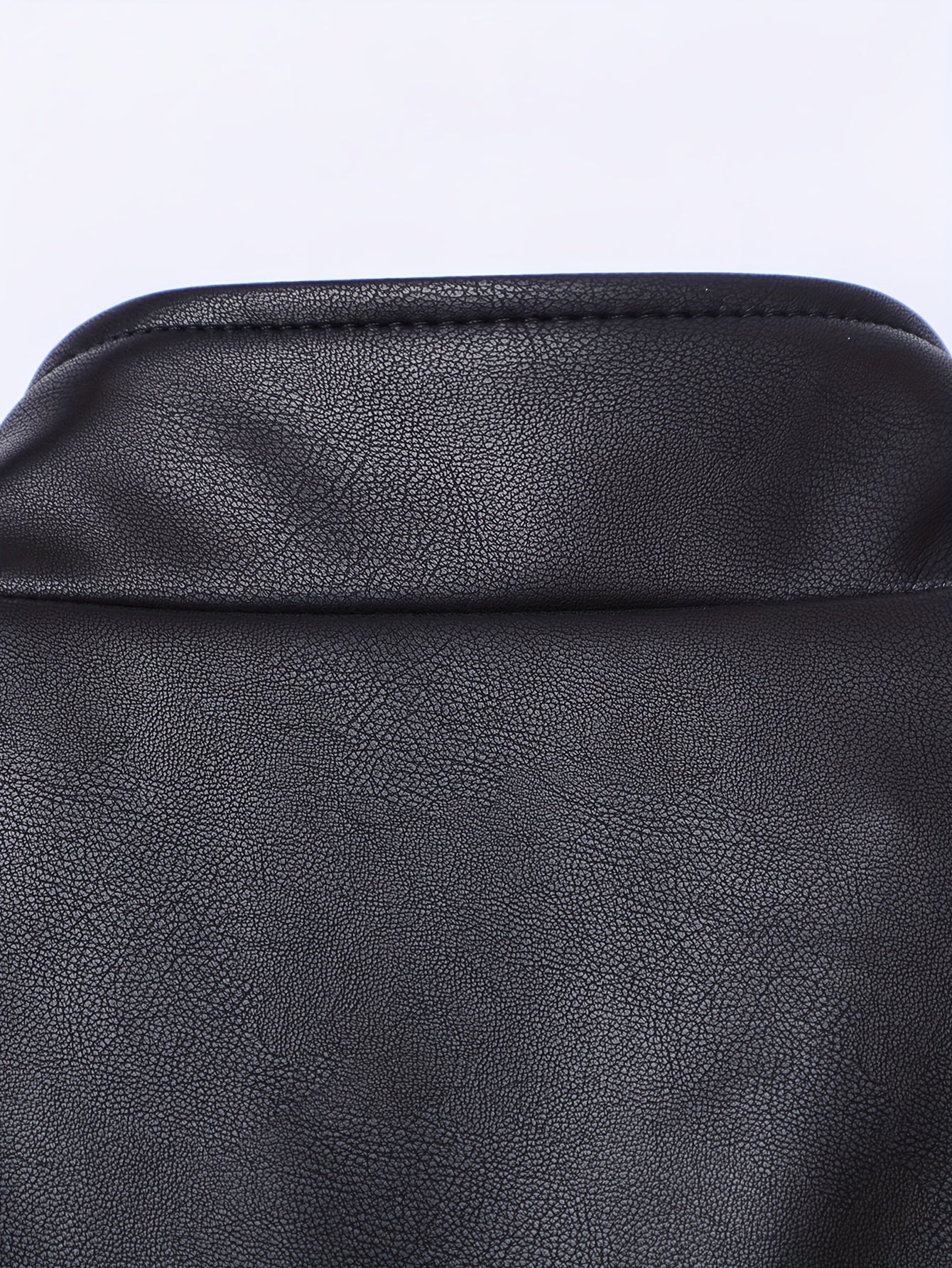 Men's PU Leather Motorcycle Jacket with Stand Collar, Multiple Pockets & Zipper Closure - Casual Workwear Style for All-Season Riding & Daily Wear, Motorcycle Riding Gear, Daily Wear Jacket, Zipper Closure Jacket, Functional Design