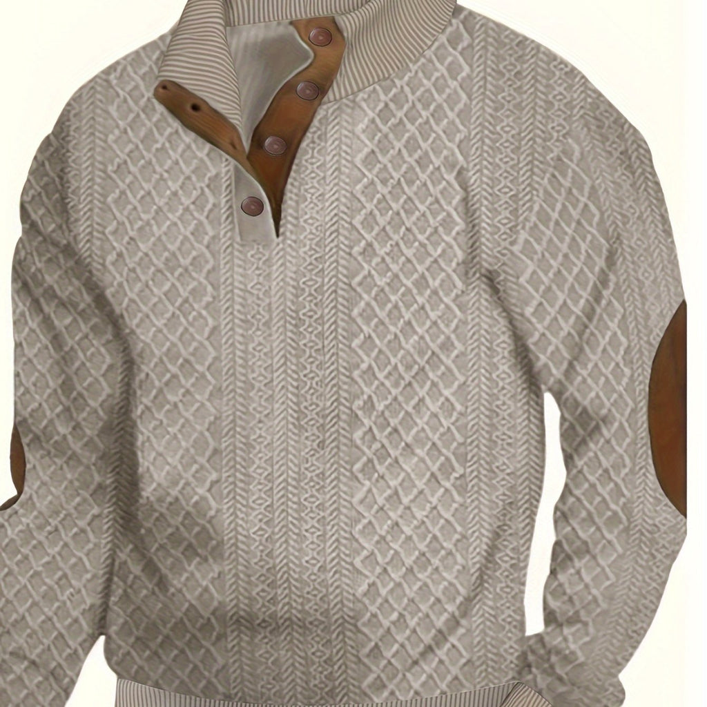 Pull-over Décontracté à Carreaux pour Homme - Col Rond Manches Longues Doux et Confortable, Lavable en Machine, Coupe Regular pour Printemps & Automne, Pull Mignon, Tricot Élégant, Poignets Côtelés, TAILLE PLUS