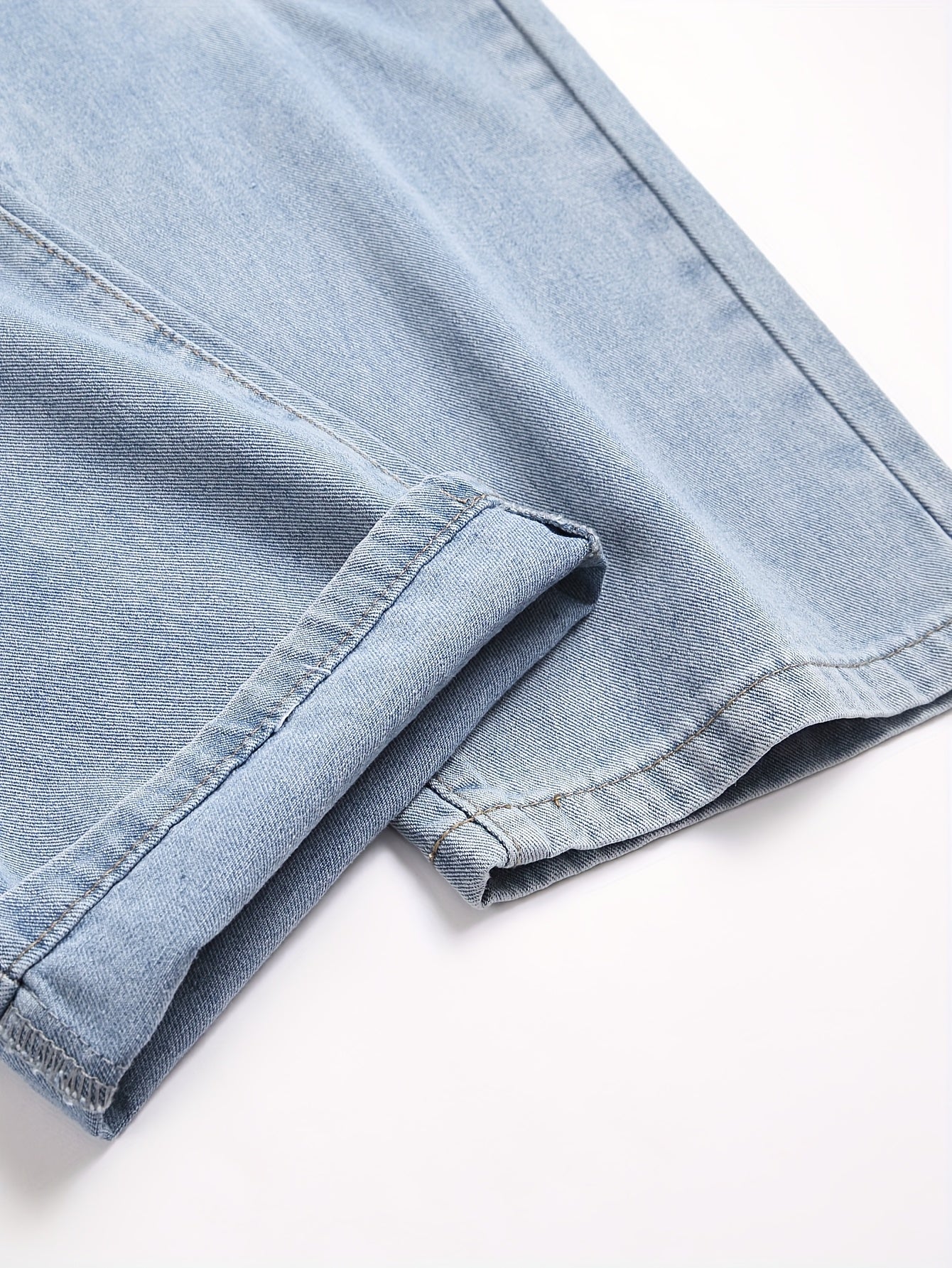 Men'S Casual Straight-Leg Jeans - Mid-Rise, Non-Stretch Denim, Machine Washable, Smooth Fabric, All-Season Comfort, Classic Blue Washed Design for Casual Attire, Comfortable Fashion, Fashionforward Jeans, Durable Fabric