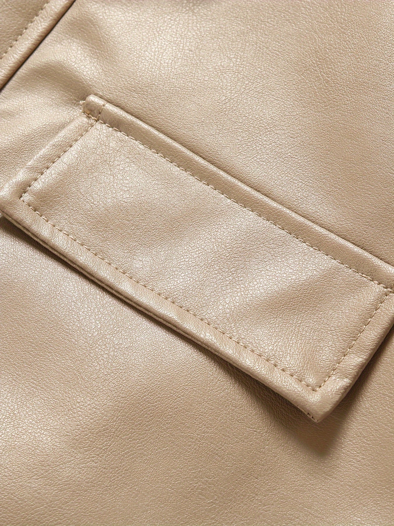 AWESOME BIRD Men's Retro PU Leather Jacket - Casual Street Style, Black Smooth Finish, Long Sleeve with Flap Pockets, Zip-Up Closure, Machine Washable, Polyester Blend